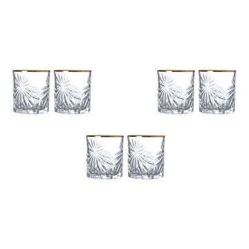 RCR Italy - Oasis Tumbler Glass Set 6 Pieces - Gold - 310ml - Crystal