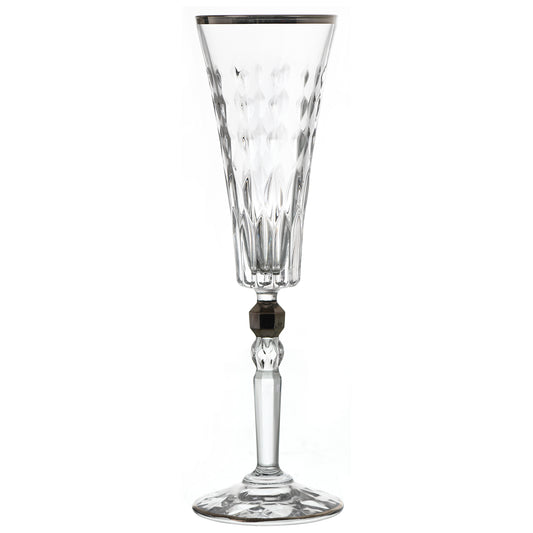 RCR Italy - Marilyn Flute Glass Set 6 Pieces - Silver - 180ml - Crystal