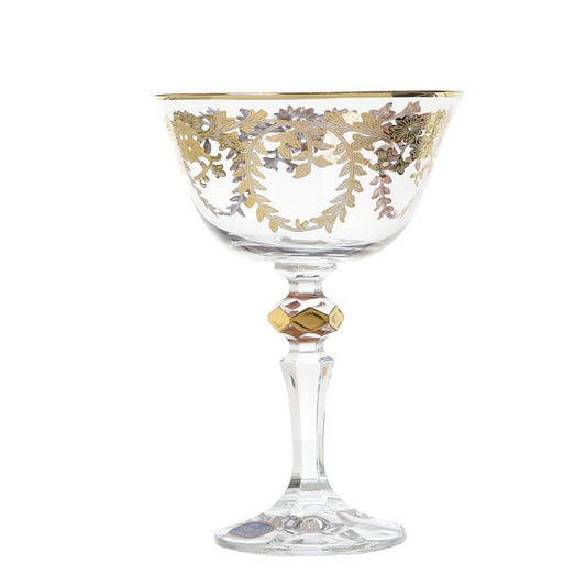 Bohemia Crystal - Cocktail Glass Set 6 Pieces Gold - 220ml