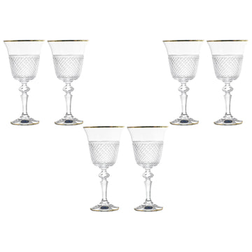 Bohemia Crystal - Goblet Glass Set 6 Pieces - Gold - 200ml