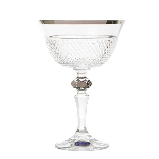 Bohemia Crystal - Cocktail Glass Set 6 Pieces - Silver - 180ml