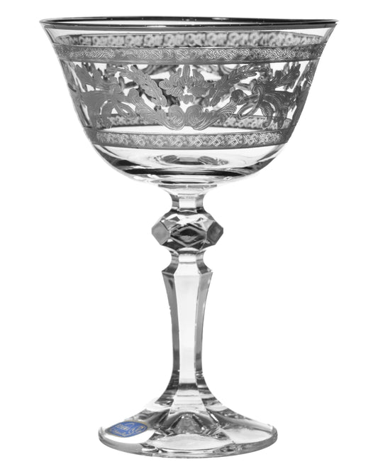 Bohemia Crystal - Cocktail Glass Set 6 Pieces - Silver - 180ml