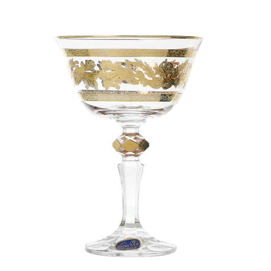 Bohemia Crystal - Cocktail Glass Set 6 Pieces - Gold - 180ml