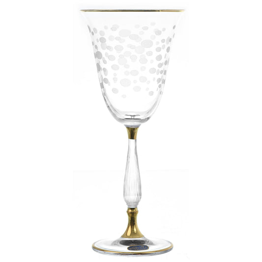 Bohemia Crystal - Goblet Glass Set 6 Pieces - Gold - 220ml
