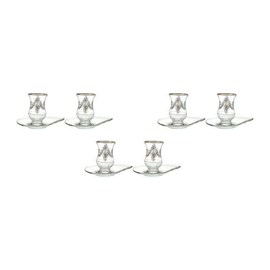 Pasabahce - Istikana Tea Set 6 Pieces - Silver - 100ml
