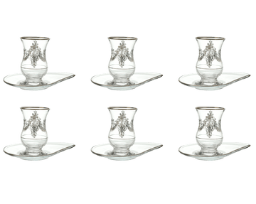 Pasabahce - Istikana Tea Set 6 Pieces - Silver - 100ml