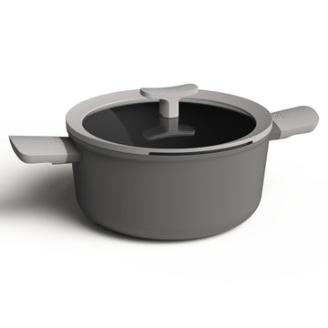 BergHOFF - Leo Grey Stockpot with Cover 24cm - Drawn Aluminum