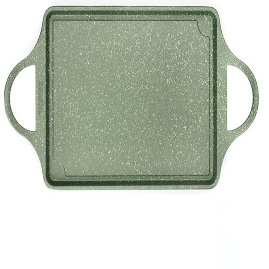 Risoli - Dr.Green Plain Rectangular Grill with Handles - Green - Die Cast Aluminum - 46x25cm