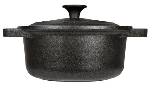 Risoli Granito Pot with Die Cast Aluminum Lid - Black - Die Cast Aluminum - 20cm