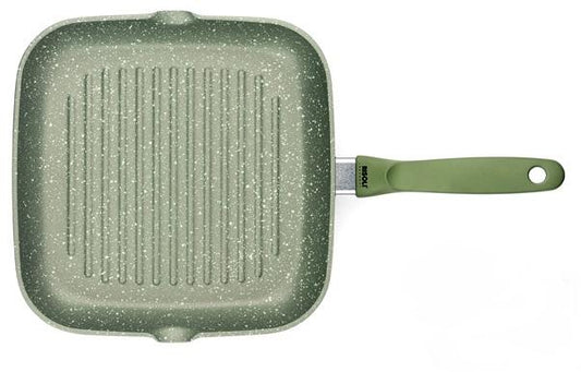Risoli - Dr.Green Square Grill with Handle - Green - Die Cast Aluminum - 26cm