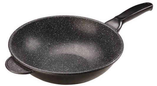 Risoli - Granito Wok with BK Handle - Black - Die Cast Aluminum - 28cm
