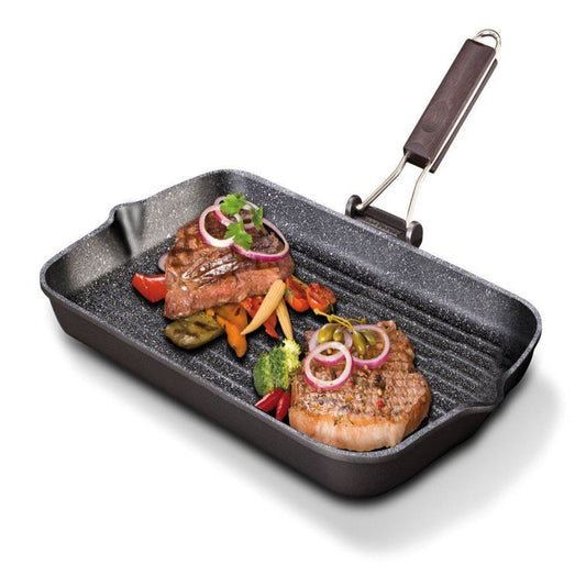 Risoli Grill with wood Folding Handle 43 x 26 cm - Black - 44000378 