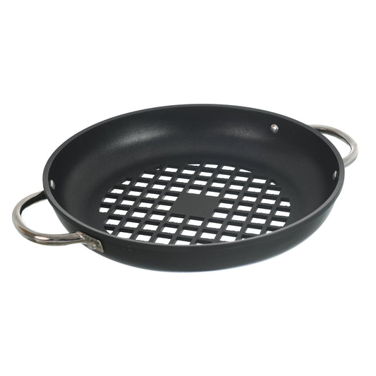 Risoli - BBQ Grill with 2 Stainless Steel Handles - Black - Die Cast Aluminum - 32cm