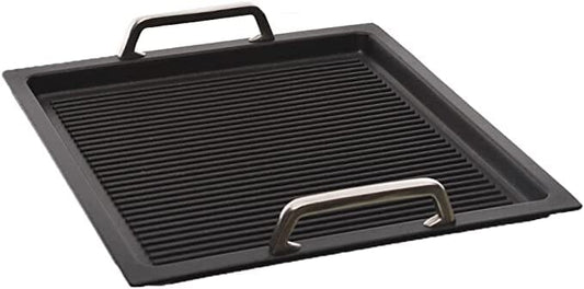 AMT - Rectangular Grill With Handles - Cast Aluminum - 36x33cm - Black