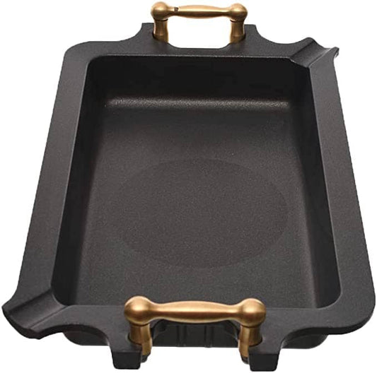 AMT - Gratin Rectangular Tray With Gold Handle - Cast Aluminum - 20X35cm