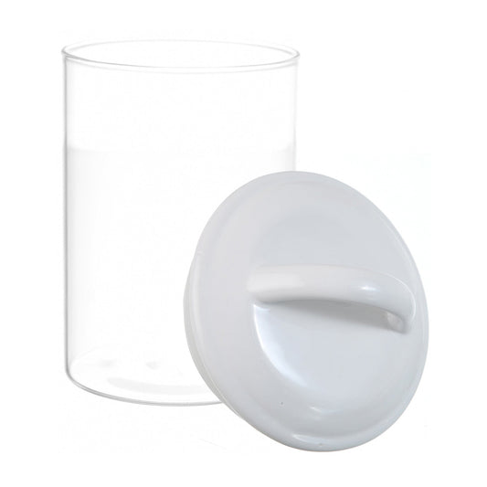 O'lala - Glass Jar with Silicone Cover - White - 10x14cm - 520008052