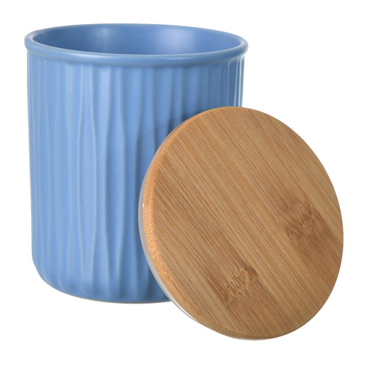 O'lala - Ceramic Jar with Wooden Cover - Blue - 10x10cm - 520008057