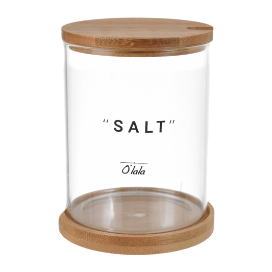 O'lala - Salt Jar with Wooden Cover & Spoon - 8x10cm - 520008149