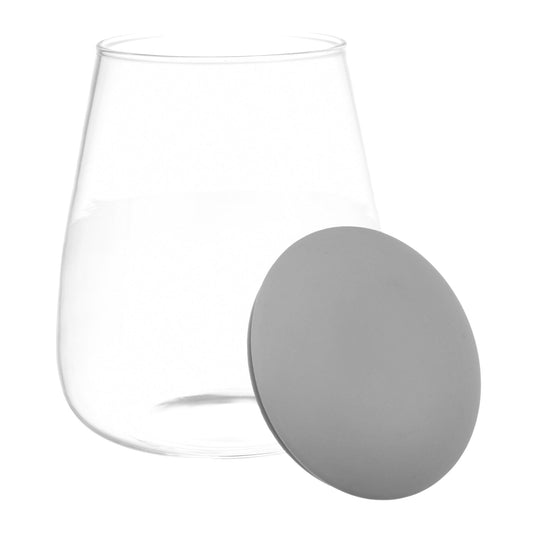 O'lala - Glass Jar with Silicone Cover - Grey - 8x14cm - 520008160