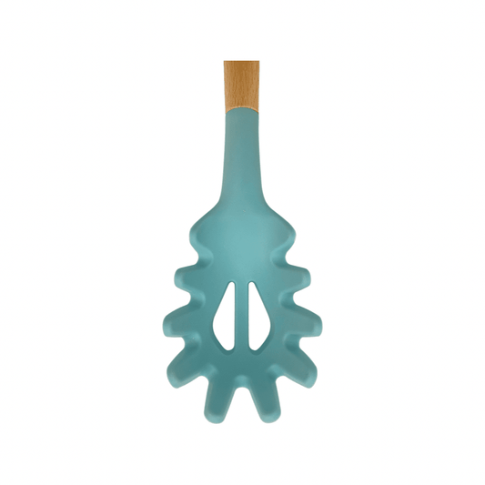 Cook Style - Silicone Kitchen Spaghetti Spoon With Wooden Handle - Mint Green - 35x8cm - 520008230