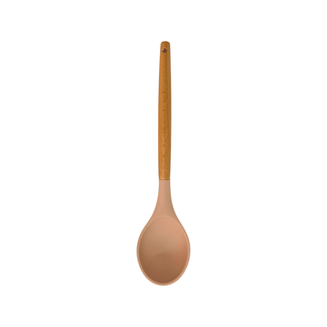 Cook Style - Silicone Kitchen Food Spoon With Wooden Handle - Beige - 35x8cm - 520008236