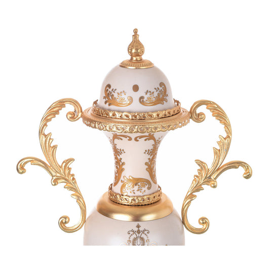 Caroline - Small Potiche with Base - Romeo & Juliet - Beige & Gold - 51cm
