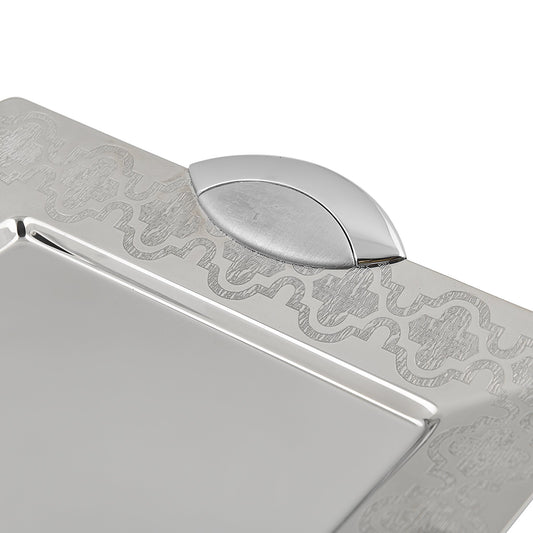 Elegant Gioiel - Rectangular Tray with Handles - Stainless Steel 18/10