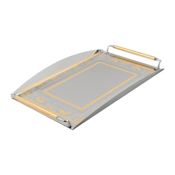 Elegant Gioiel - Rectangular Tray with Handles - Gold - Stainless Steel 18/10 - 50x35cm