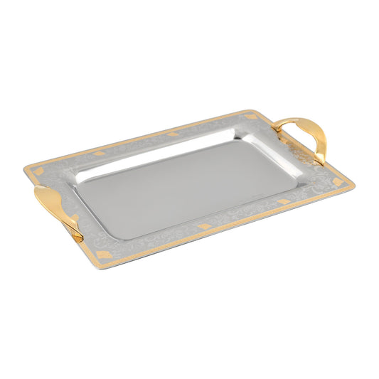 Elegant Gioiel - Rectangular Tray Set with Handles 3 Pieces - Gold - Stainless Steel 18/10 - 75000200