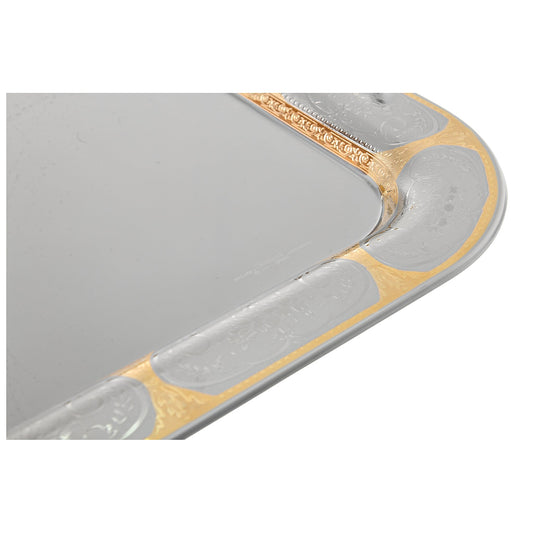Elegant Gioiel - Rectangular Tray with Handles - Gold - Stainless Steel 18/10 - 55cm- 75000414