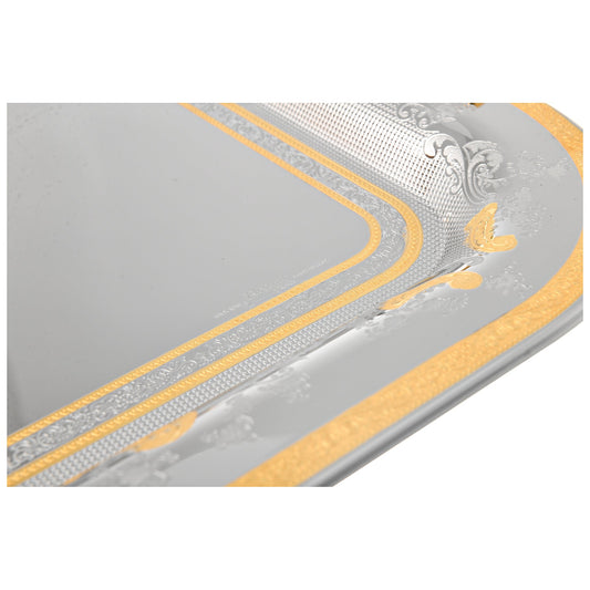 Elegant Gioiel - Rectangular Tray with Handles - Gold - Stainless Steel 18/10 - 55cm