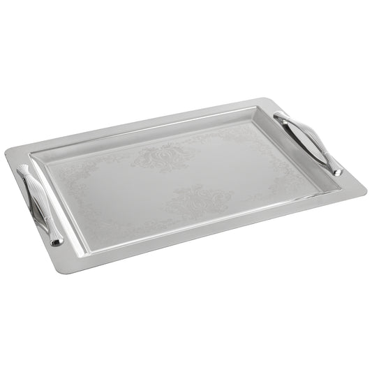 Goldon - Rectangular Tray Set With Handles 2 Pieces - Stainless Steel - 80001532