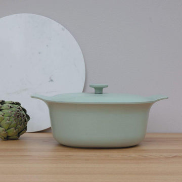 BergHOFF - Ron Green Oval Pot with Cover - Cast Iron - 5.20 Lit