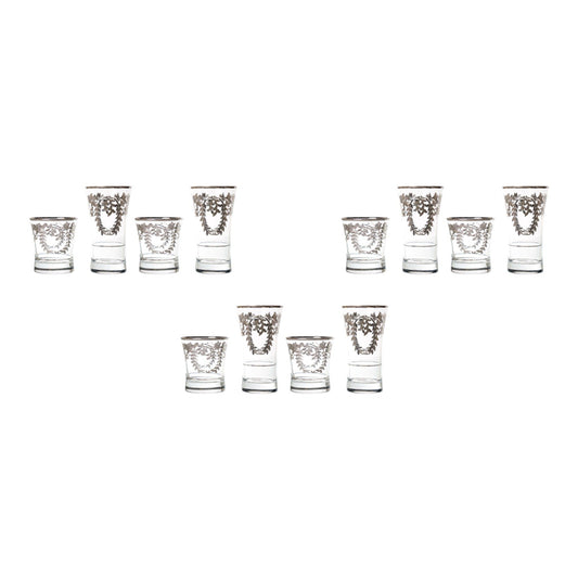 Pasabahce - Highball & Tumbler Glass Set 12 Pieces - Silver - 340ml & 250ml