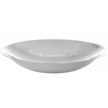 Small Round Hammered Plate - Stainless Steel - 20cm