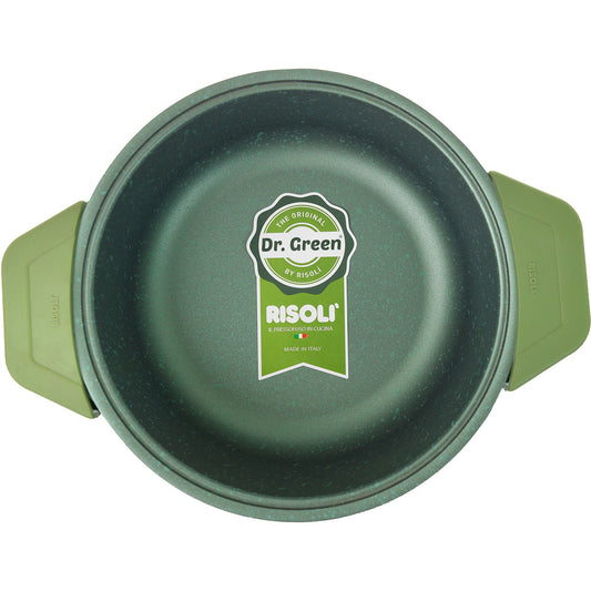 Risoli - Dr. Green Pot with Silicone Detachable Handles - Green - Die Cast Aluminum - 28cm