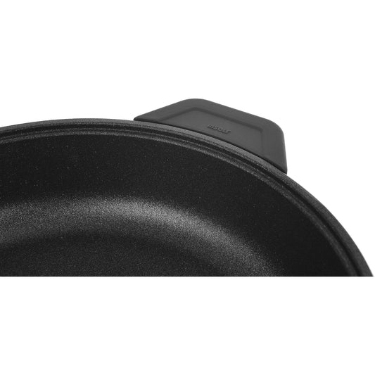 Risoli - Granito Saucepan with Glass Cover & Soft Removable Silicone Handles - Black - 32cm