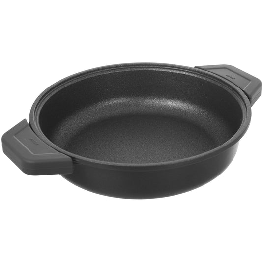 Risoli - Granito Saucepan with Glass Cover & Soft Removable Silicone Handles - Black - Die Cast Aluminum - 28cm