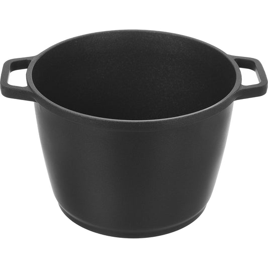 Risoli - Granito Deep Pot with Cover - Black - Die Cast Aluminum - 24cm