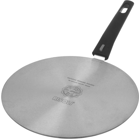 Risoli - Universal Induction Disc with Removable Black Handle - Stainless Steel 18/10 - 26cm