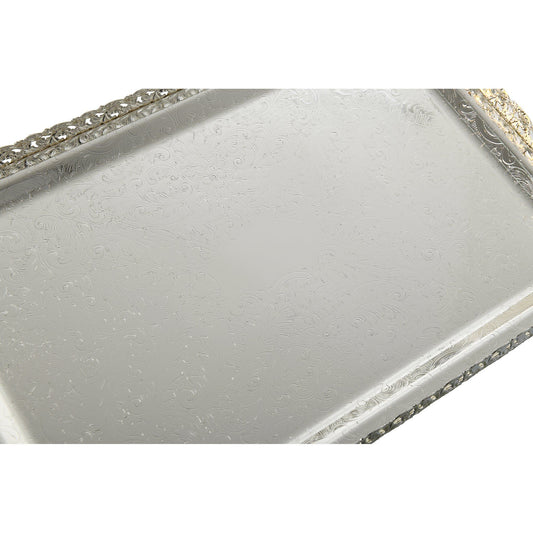 Queen Anne - Rectangular Tray with Handles & Legs - Silver Plated Metal - 62.5x34.5cm