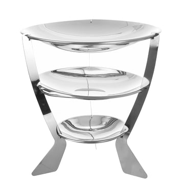 Round Stand 3 Tiers - Stainless Steel - 39cm