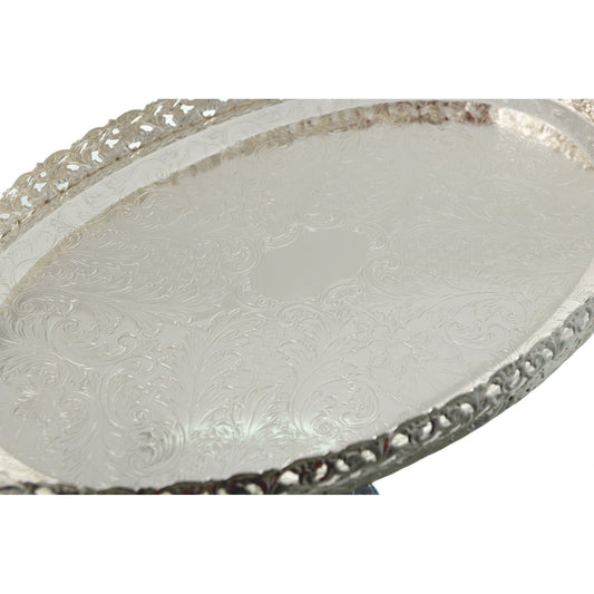 Queen Anne - Oval Tray with Handles - Silver Plated Metal - 45x25.5cm
