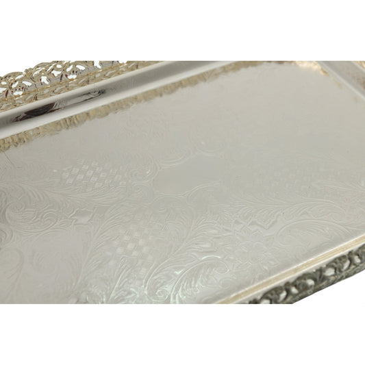 Queen Anne - Rectangular Tray with Handles - Silver Plated Metal - 51.5x29cm