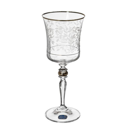 Bohemia Crystal Glass Set Of 6 Pieces - 39000610 - 220 Ml - Silver