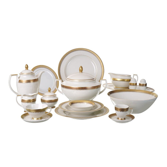 Falkenporzellan - Dinner Set 112 Pieces - Porcelain - Gold