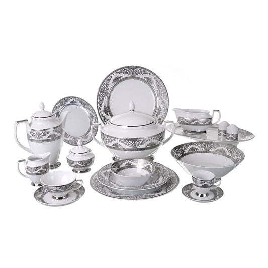 Falkenporzellan - Dinner Set 112 Pieces - Porcelain - Silver