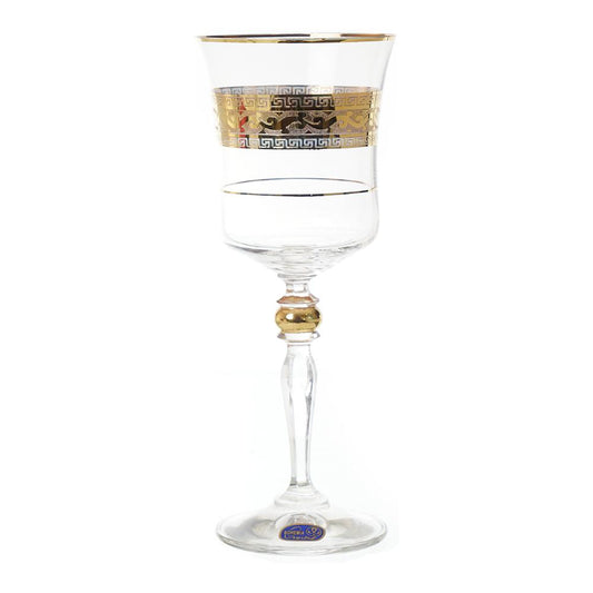Bohemia Crystal - Goblet Glass Set 6 Pieces - Gold - 220ml