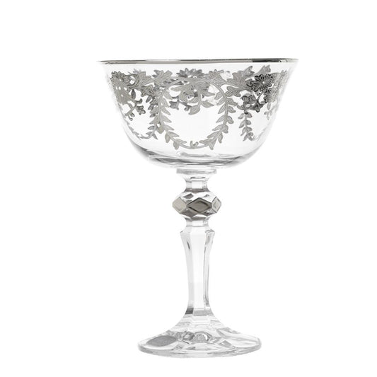 Bohemia Crystal - Cocktail Glass Set 6 Pieces - Silver - 220ml