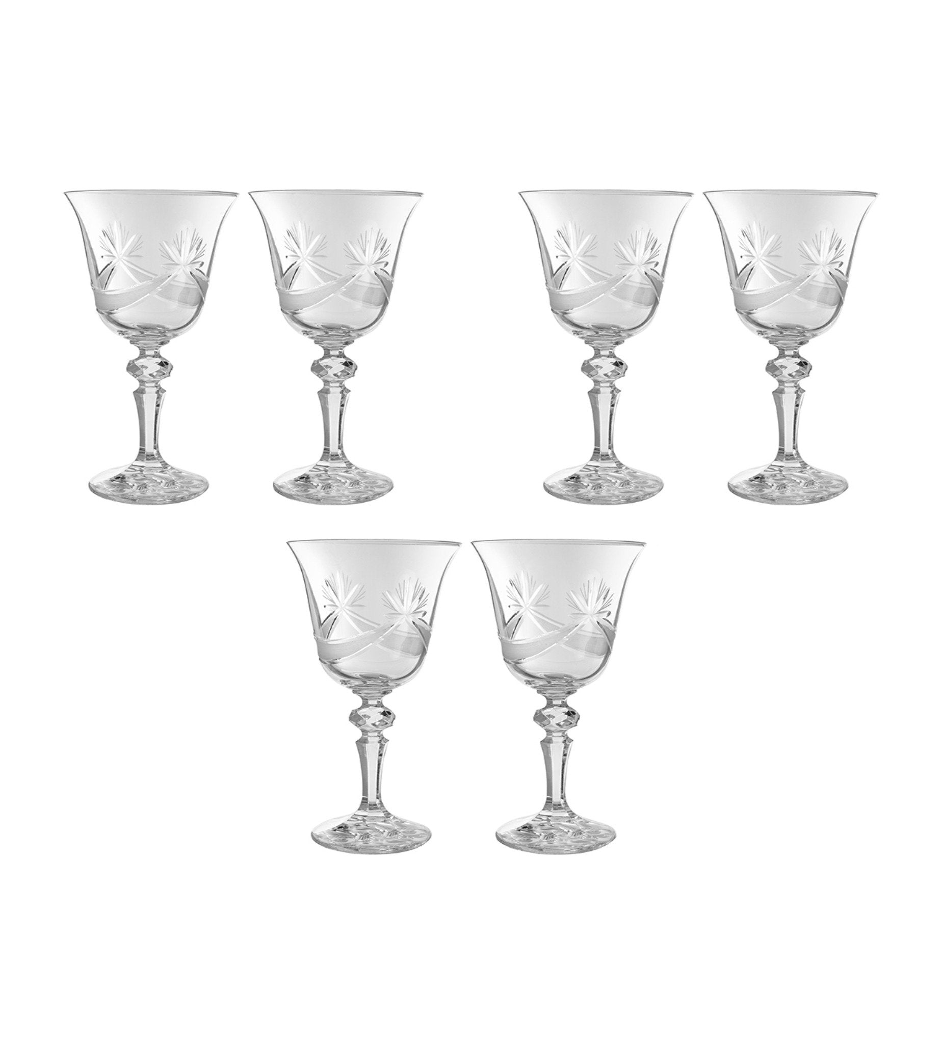 Crystal wine glasses, 220ml, 6 pieces